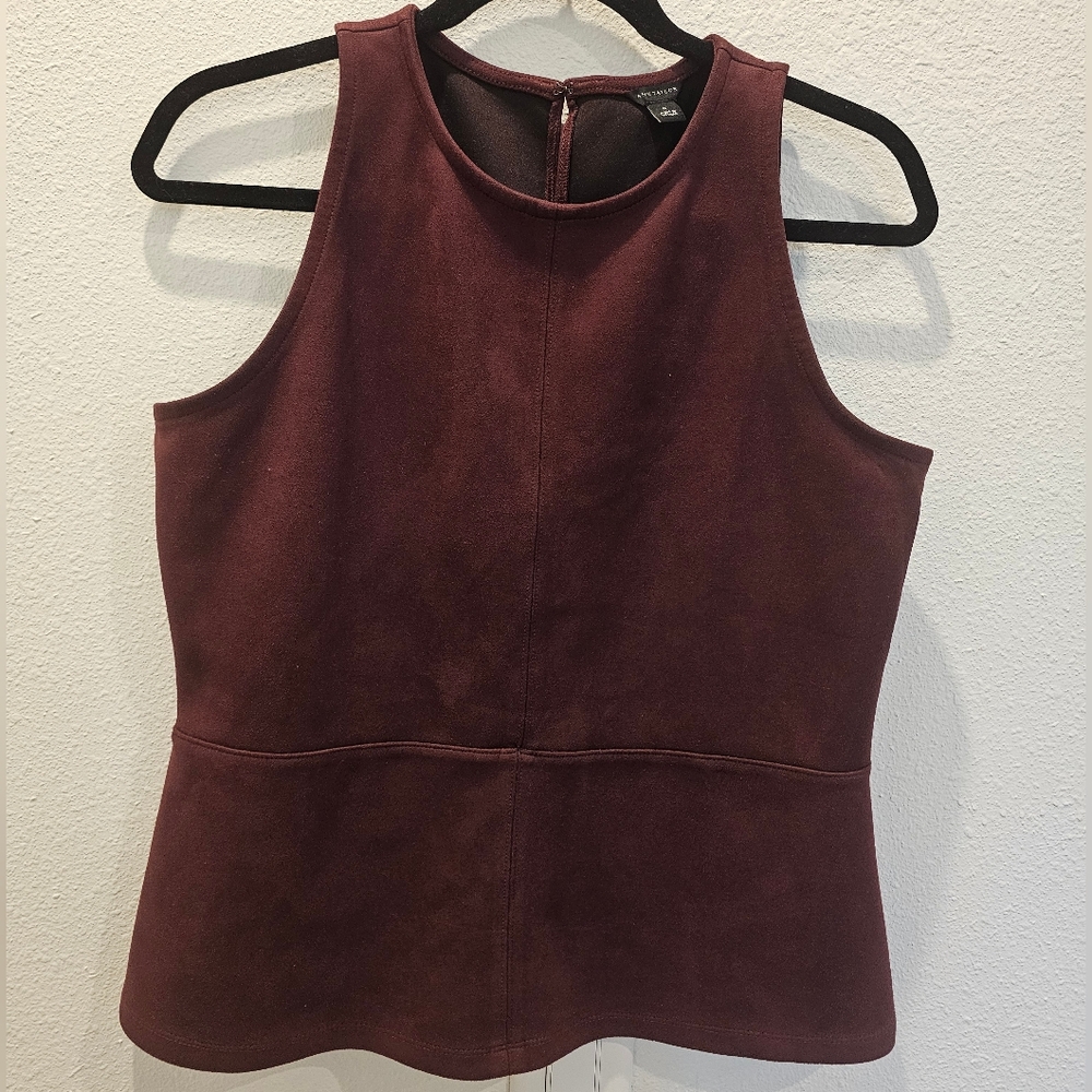 Ann Taylor Blouse Burgundy Blouse Size M
